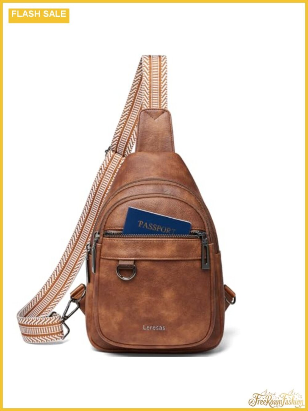 Vegan Leather Sling Bag Crossbody Fanny Pack Anti Theft 7L